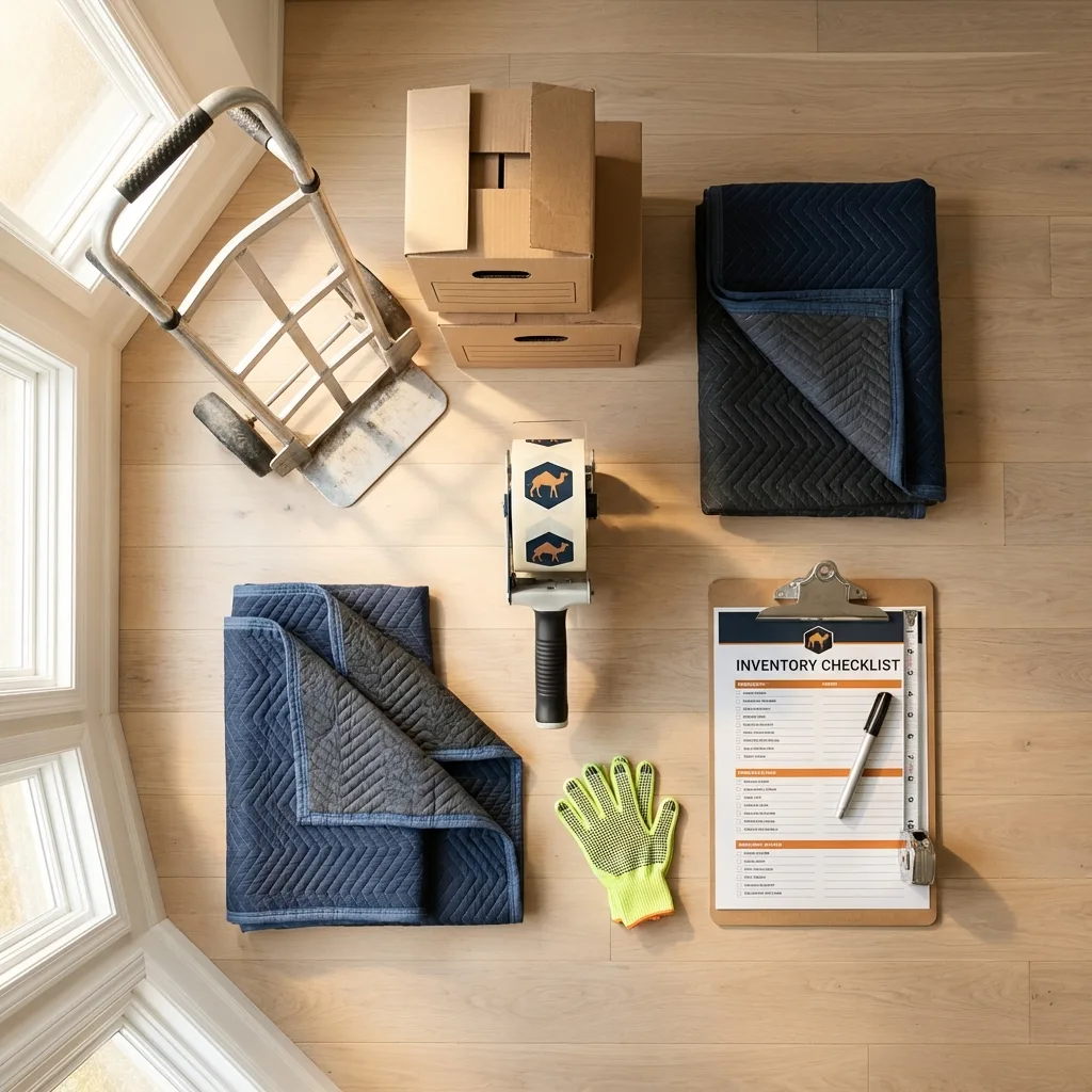 Professional moving supplies and packing materials layout for Stewartstown residential relocations